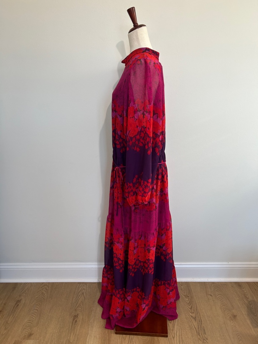 Melonie T Long Sleeve Floral Tiered Boho Maxi Dress Size 20W EUC - Picture 4 of 7